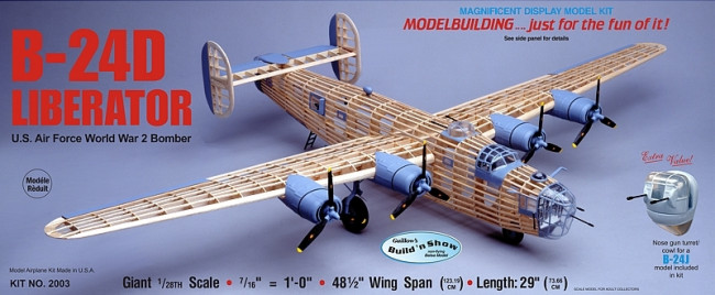 Consolidated B-24D Liberator Giant Display Model Balsa Kit from Guillow's
