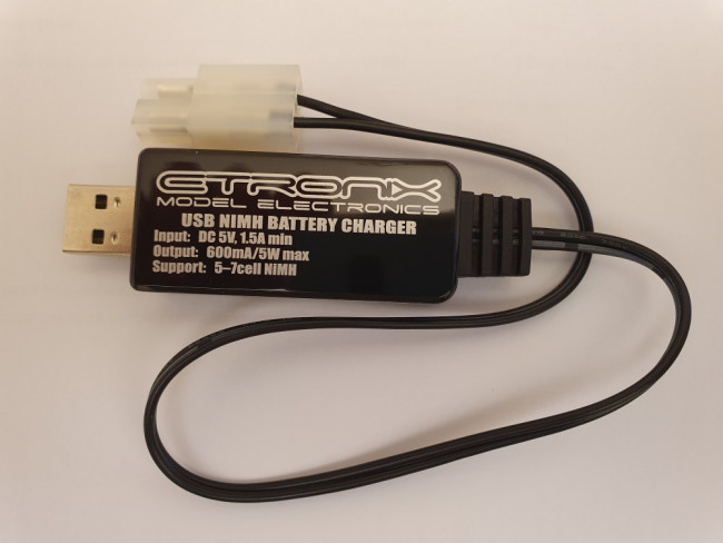 Etronix 600ma USB Charger for 6 to 8.4v (7.2v) NiMH Battery w/ Tamiya Connector