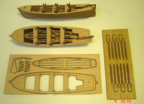 Mantua Set of 6 Plastic/Wooden Lifeboats for H.M.S Victory Scale 1:98