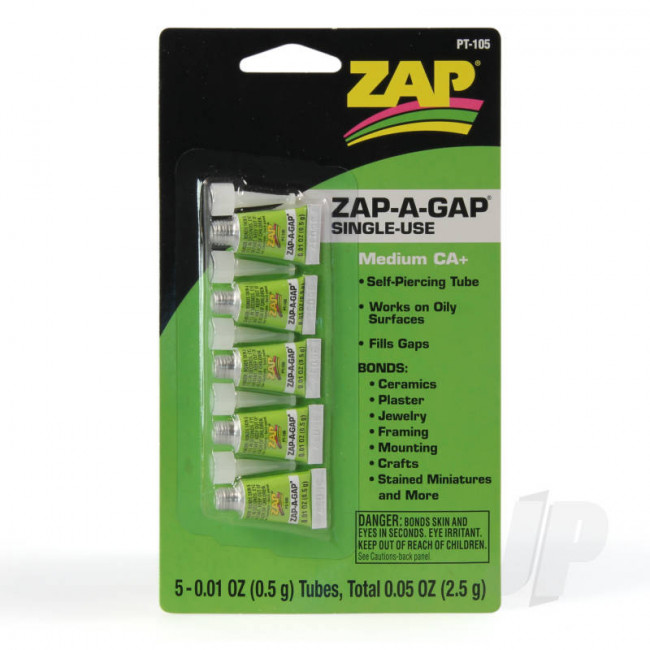 Zap PT105 Zap-A-Gap Single Use .01oz (5pcs) Cyano CA Super Glue