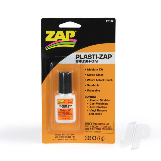 Zap PT102 Plasti-Zap Brush-On CA 1/4oz Cyano Super Glue For Plastic and Vinyl