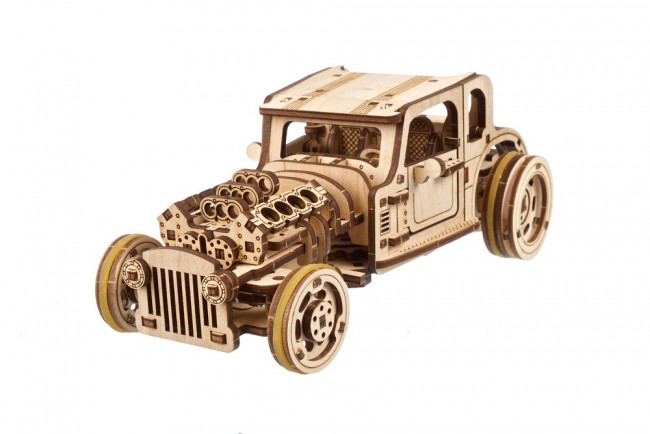 UGears Hot Rod Furious Mouse Classic Car Mechanical Wood Construction Kit