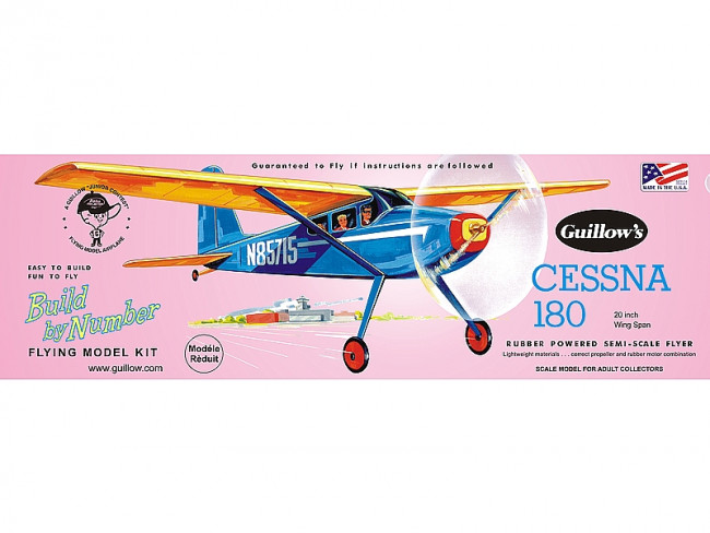 Cessna 180 - 508mm Wingspan Flying Model Balsa Aircraft Kit from Guillow's