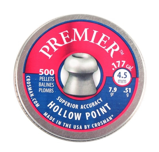 Crosman Premier Hollow Point 7.9gr (.51g) .177 High Quality Pellets Qty 500