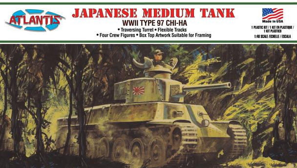 Atlantis Models 1:48 Japanese Chi-Ha Type 97 Medium Tank Plastic Kit