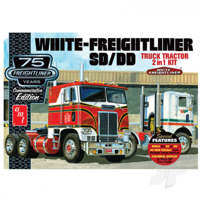 AMT 1:25 White Freightliner 2-in-1 Cabover Truck 75th Anniversary Plastic Kit