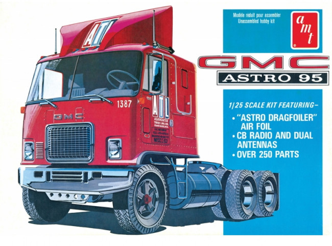 GMC Astro 95 Semi Tractor Cabover Truck 1:25 Scale AMT Detailed Plastic Kit 