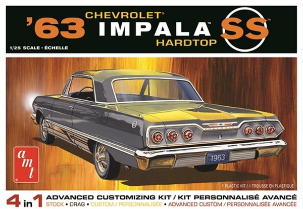 AMT 1:25 1963 Chevy Impala SS 2T Plastic Kit Car Model American