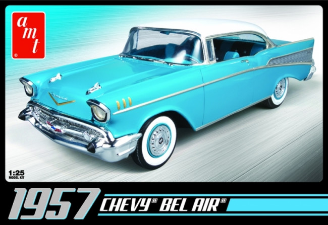 1957 Chevy Bel Air Saloon 1:25 Scale AMT Detailed Plastic Kit 
