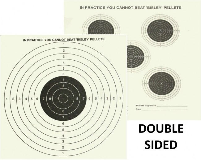 Bisley 17cm (6.75") Grade 1 Double Sided 5 & 1 Shooting Targets -1000