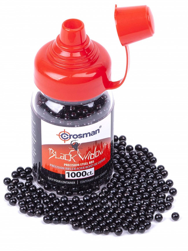 Crosman Premium Black Widow Coated Steel BB's .177 (4.5mm) Qty 1000
