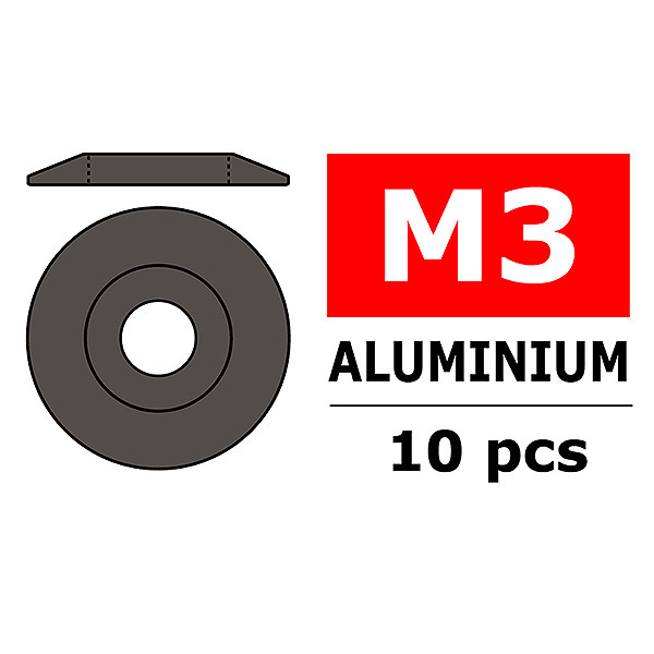 Team Corally Aluminium Washer For M3 Button Head Screws O