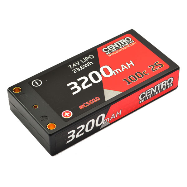 Centro 3200mAh 2S 7.4v 100C Hard Case Shorty RC Car LiPo Battery