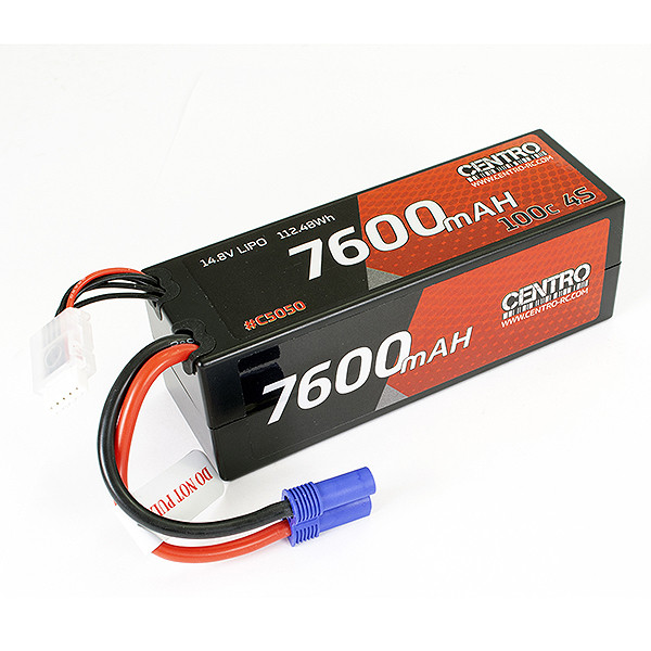 Corally 7600mAh 4S 14.8v 100C Hard Case RC Car LiPo Battery w/EC5 Connector