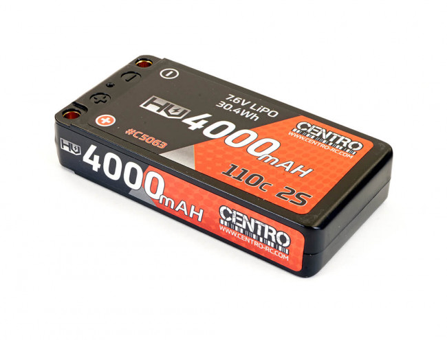 Centro 2S 4000mAh 7.6V HV 110C Hard Case LiPo Battery for RC Cars