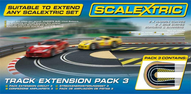 Scalextric C8512 Track Extension Pack 3 Hairpin Curve & Sideswipes 1:32 Digi Compatible