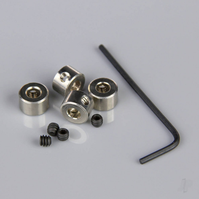 Dubro 1/16in Plated Brass Dura-Collars (1.5mm) (4 pcs per package)
