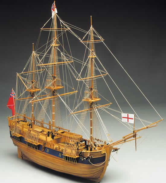 Mantua HM Endeavour Bark 1768 Scale 1:60 Wooden Kit - Captain James Cook's Famous Ship!