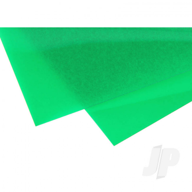 Evergreen 6x12in (15x30cm) Transparent Green Plastic Sheet .010in (0.254mm) Thick (2 pack)