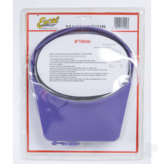 Excel MagniVisor Deluxe Head-Worn Magnifier with 4 Different Lenses, Purple (Boxed) 