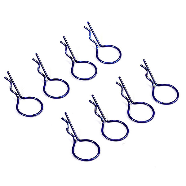 Fastrax Big Large Body Clips Pins (8) for RC Model Car - Metallic Blue