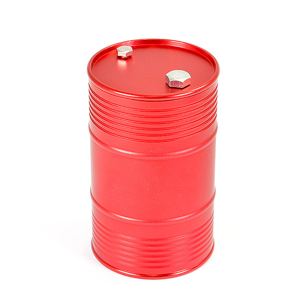 Fastrax RC Scale Model Car Aluminium Anodised Oil Drum W/Removable Lid - Red