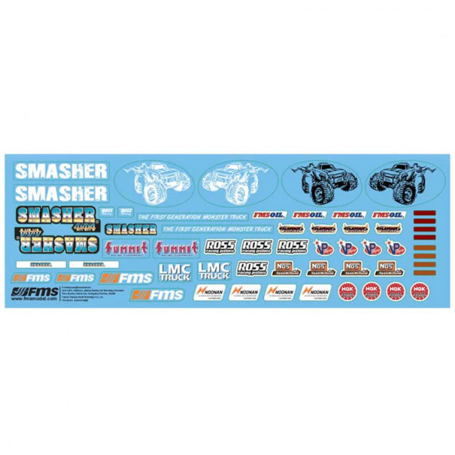 FMS 12402bu Smasher Decal Sheet