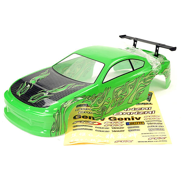 FTX Banzai Nissan S15 Silvia Style 1:10 RC Drift Car Body Shell - Green
