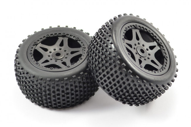 Pair of Rear Mounted Wheels with Tyres for FTX Surge Buggy