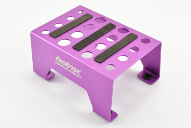 Fastrax Purple Anodised Aluminium Car Pit Stand for RC Cars