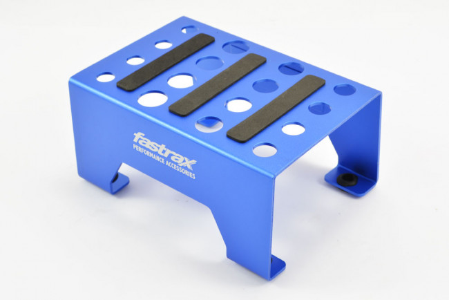Fastrax Blue Anodised Aluminium Car Pit Stand for RC Cars