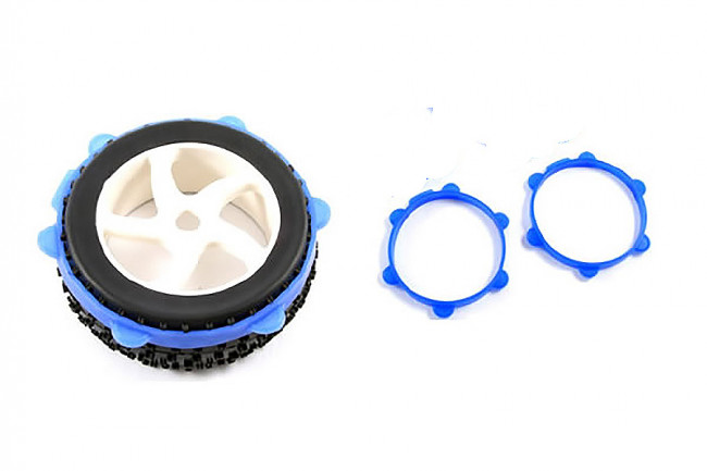 Fastrax 1/8th Rubber Tyre Bands for RC Car Wheels - Blue (2)