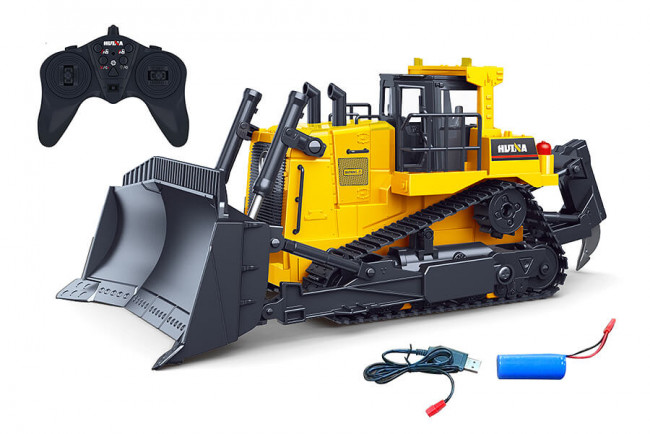Huina 1:16 RC Model Bulldozer - Full 11 Channel Function with Ripper Digger