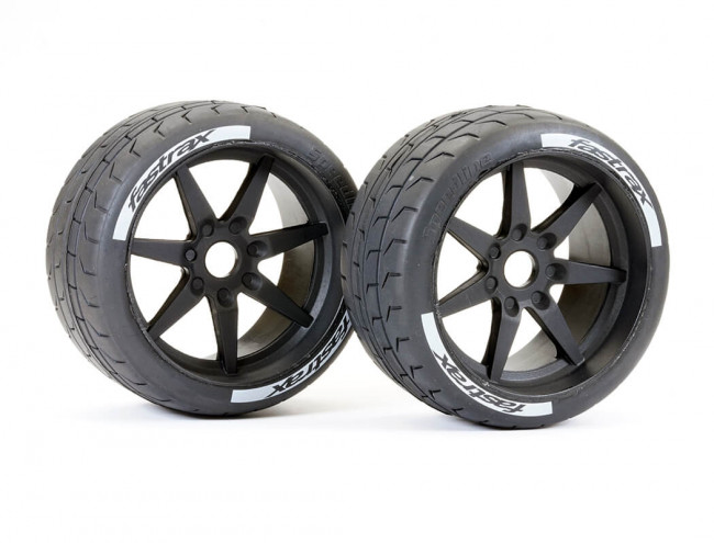 Fastrax 1/7 Supaforza Oversized 1/8 On Road Rear Wheels & Tyres 17mm Hex (Pair)