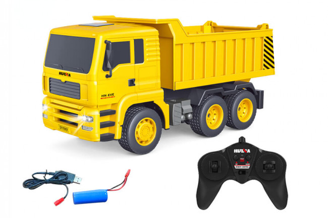Huina 1:18 RC Dump Truck Tipper Lorry - 6 Function, LED Lights