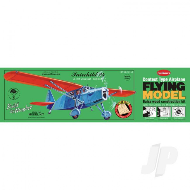 Guillow Fairchild 24 (Laser Cut) Balsa Model Aircraft Kit