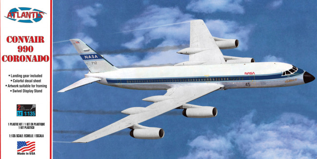 Atlantis Models 1:135 Convair 990 Jet Airliner NASA Markings Plastic Model Kit