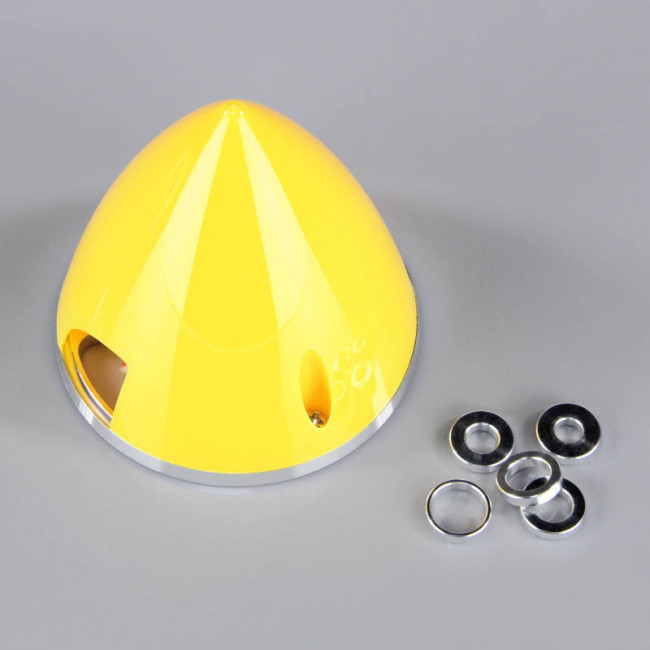 JP 57mm Yellow Spinner (with Aluminium Back Plate) For RC Model Plane