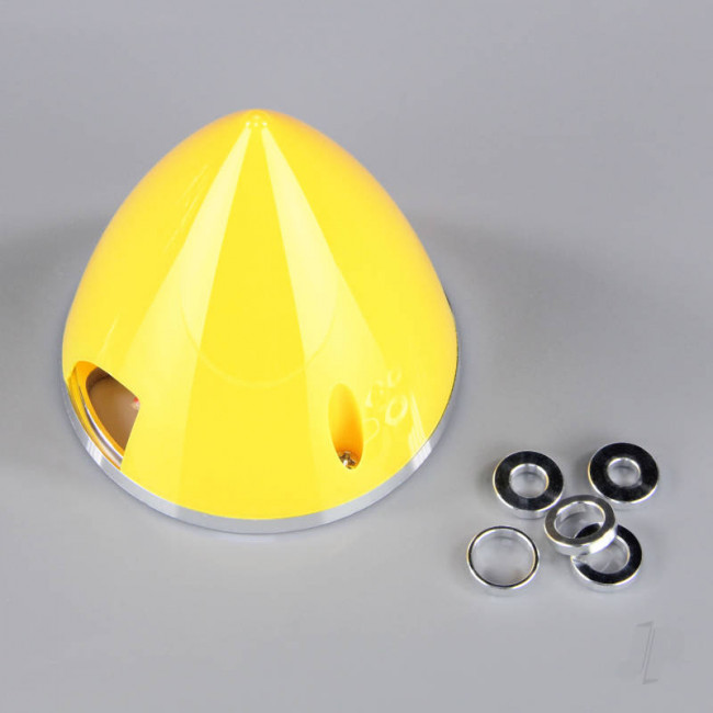 JP 63mm Yellow Spinner (with Aluminium Back Plate) For RC Model Plane