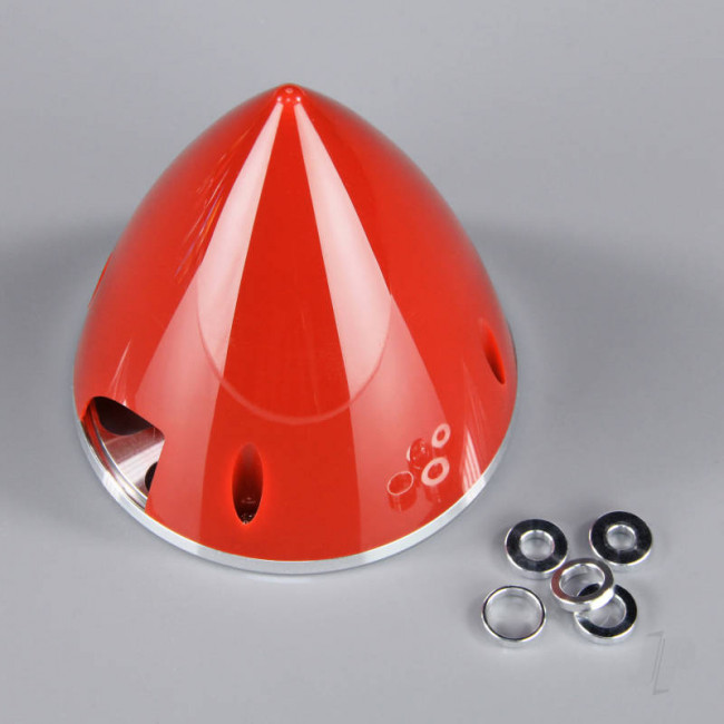 JP 82mm Red Spinner (with Aluminium Back Plate) For RC Model Plane