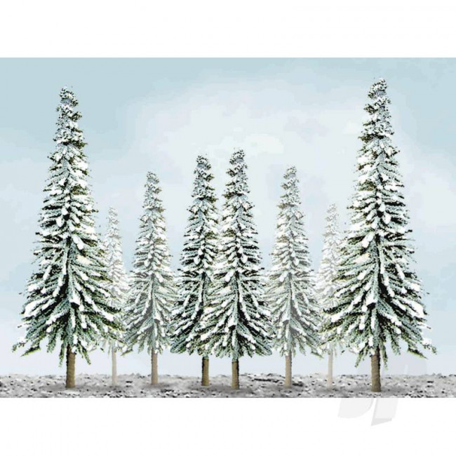 JTT 92005 Scenic-Snow Pine, 1" to 2", Z-Scale, (55 pack) Trees For Scenic Diorama Model Trains