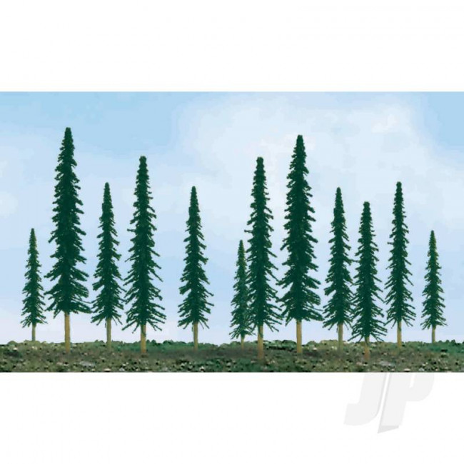 JTT 92009 Scenic-Conifer, 1" to 2", Z-Scale, (55 pack) Trees For Scenic Diorama Model Trains