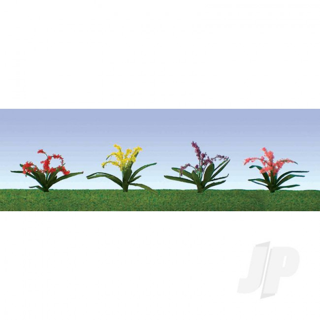 JTT 95549 Flower Plants Assorted, 3/4", O-Scale, (30 pack) For Scenic Diorama Model Trains