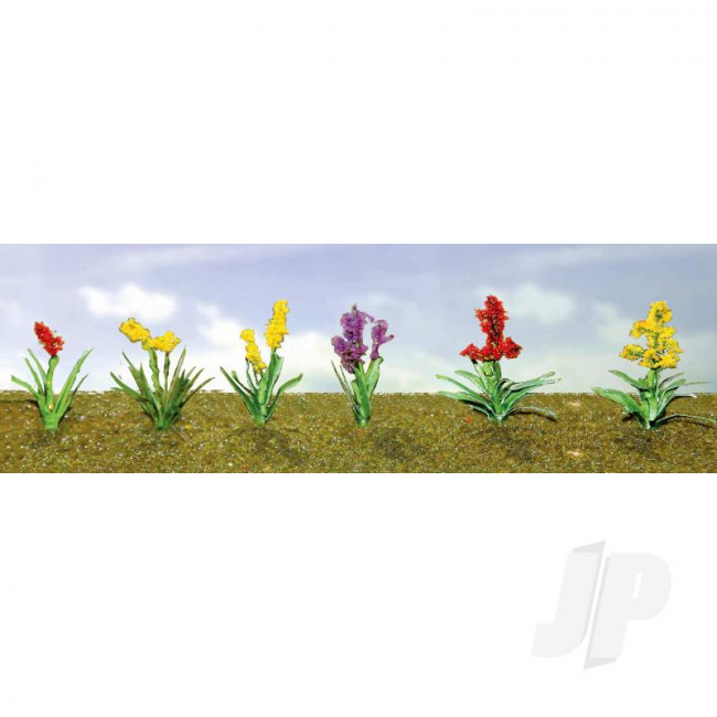 JTT 95559 Assorted Flower Plants 2, HO-Scale, (12 pack) For Scenic Diorama Model Trains