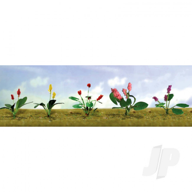 JTT 95562 Assorted Flower Plants 3, O-Scale, (10 pack) For Scenic Diorama Model Trains