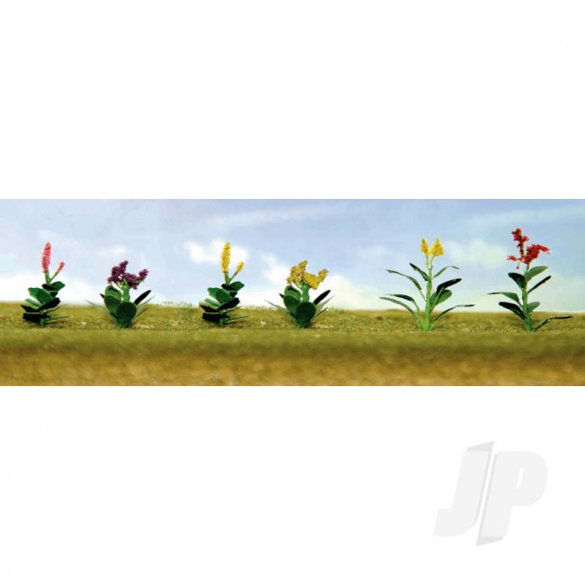 JTT 95563 Assorted Flower Plants 4, HO-Scale, (12 pack) For Scenic Diorama Model Trains
