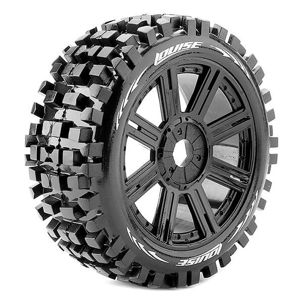 Louise RC B-Ulldoze 1/8 Soft (17mm Hex) Wheels & Tyres (Pair)