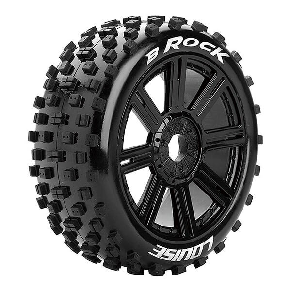Louise RC B-Rock 1/8 Soft (17mm Hex) Wheels & Tyres (Pair)