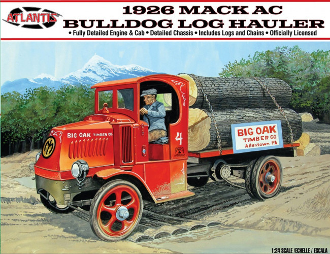 Atlantis Models 1:24 1926 MACK AC Bulldog Logging Truck Plastic Kit