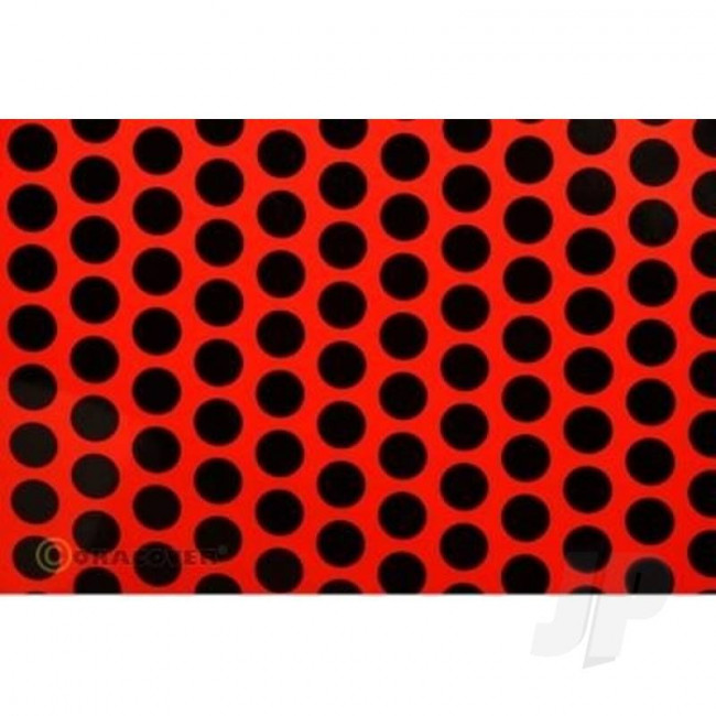 Oracover Fun-1 2m Red/Black Covering for RC Model Planes